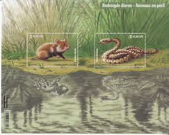 2021 Belgium Endangered Species Snakes Rodents Europa Souvenir Sheet  MNH @  BELOW FACE VALUE - Neufs