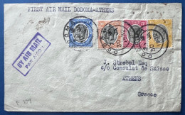 Lettre 1ST Air Mail DODOMA ATHENS TANGANYKA N°26, 27, 28 & 30A Obl Dateur De DODOMA 30 JAN 1932 Pour ATHENS GREECE RR - Tanganyika (...-1932)