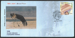 India 2023 Greater Adjutant Stork,Bird,Near Threatened, Sanctuary,Garuda,Vishnu ,Sp Cover (**) Inde, Indien - Storia Postale