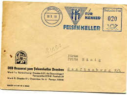 Germania Affrancatura Meccanica Rossa Dresden, 30/5/1958 Per Intenditori FELSEN KELLER Germany Deutschland Ema Meter Am - Birre