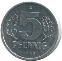 5 PFENNIG 1988 A DDR EAST DEUTSCHLAND Münze GERMANY #AE002.D.A - 5 Pfennig