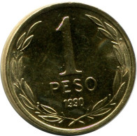 1 PESO 1990 CHILE UNC Coin #M10076.U.A - Chile