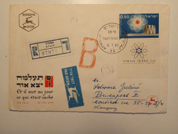 V0670   Israel 1960 FDC   - Registered Cover AFULA  Sent  To Hungary  Budapest - Covers & Documents