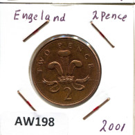 2 PENCE 2001 UK GROßBRITANNIEN GREAT BRITAIN Münze #AW198.D.A - 2 Pence & 2 New Pence