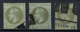 FRANCE Ca.1870: Lot De Y&T 25 Obl. Typographique Des Journaux - 1863-1870 Napoléon III Con Laureles