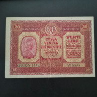 BILLET 20 LIRE 1918 CPV OCCUPATION AUTRICHIENNE DE LA VENETIE ITALIE / ITALIA BANKNOTE - Verzamelingen