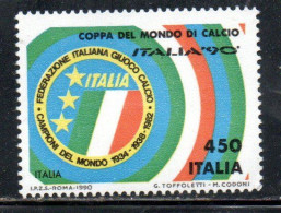 ITALIA REPUBBLICA ITALY REPUBLIC 1990 COPPA DEL MONDO DI CALCIO SOCCER WORLD CUP ITALIA 90 ITALIA LIRE 450 MNH - 1981-90:  Nuevos