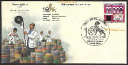 India 2024 Film Heritage,History Restoration,Tiger,Movie,Camera,Reel,Amitabh Bachchan,Cinema,Sp Cover (**) Inde, Indien - Storia Postale