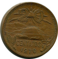 20 CENTAVOS 1970 MEXIQUE MEXICO Pièce #AH535.5.F.A - Mexiko