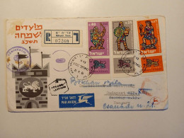 V0674 Israel 1961 FDC - Judas- Samson -  Registered Cover Qiryat Yam  Custom  Control In Hungary - Lettres & Documents