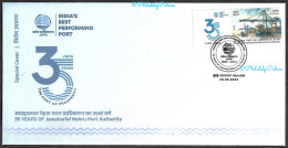 India 2024 35th Years Of Jawaharlal Nehru Port,Ship,Boat,Container,Water,Cargo,Trade,Special Cover (**) Inde Indien - Nuovi