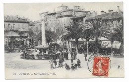 CPA Circulée En 1913 - ANTIBES - Place Nationale - LL. - Animé - Commerces - La Samaritaine - - Antibes - Altstadt