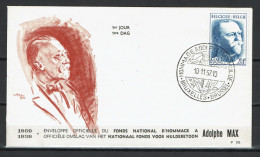FDC - 1037 - Adolphe Max - Stempel Bruxelles-Brussel - 1951-1960