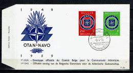 FDC - 1094/1095 - NAVO 10e Verjaardag - Stempel Bruxelles-Brussel - 1951-1960