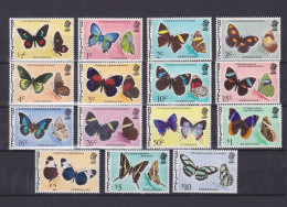 BELIZE 1974, Sc #345-346, CV $62, Part Set, Butterflies, MLH - Belize (1973-...)