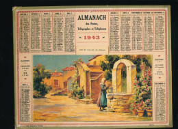 Calendrier - Almanach PTT Postes Et Télégraphes 1943 -  Coin De Village De L'Ile D'Oléron - Louis Lessieux - Grand Format : 1941-60