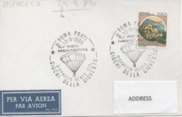 Italy, Parachuting, Mailed By Parachute - Paracadutismo