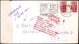 2 X N° 2450 Op Cover Naar Bridgewater, U.S.A. 'Returned To Sender' - 1990-1993 Olyff