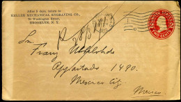 Cover To Mexico City, Mexico - "Keller Mechanical Engraving Co., Brooklyn, N.Y." - Lettres & Documents