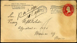 Cover To Mexico City, Mexico - "Keller Mechanical Engraving Co., Brooklyn, N.Y." - Lettres & Documents