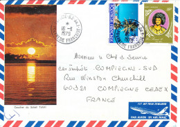 French Polynesia Beautifull Air Mail Cover With Tahiti Photos Sent To France 16-11-1979 - Briefe U. Dokumente