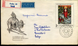 Registered Cover From Prague To Brussels, Belgium - Storia Postale