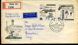 Registered Cover From Prague To Brussels, Belgium - Storia Postale