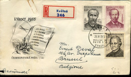 Registered Cover From Prague To Brussels, Belgium - Covers & Documents