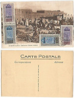 Sudan Marché Au Bois Tombouctou - Brown Pcard Avec 4 Tp Soudan Francais C.4x2 + C.1x2 Annulée Le 25aug1924 - Brieven En Documenten