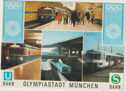 Train , Bahn , Olympiastadt  München , Olympiques - Gares - Avec Trains