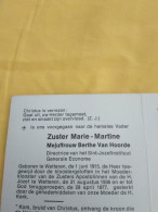 Doodsprentje Berthe Van Hoorde / Wetteren 1/6/1915 - 29/4/1977 ( Zuster Marie Marine /Zuster Apostolinnen V/d H. Jozef ) - Godsdienst & Esoterisme