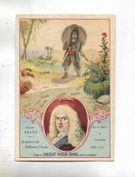 RARE Chromo " Chocolat  POULAIN ORANGE  " Daniel DEFOE, Aventures De Robinson Crusoé - Poulain