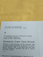 Doodsprentje Zuster Clara Dhondt / Semmerzake 28/11/1908 Gavere 30/10/1989 - Godsdienst & Esoterisme