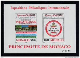 MONACO BF 88 ** ( MNH ) De 2002 - MonacoPhil - Expositions Philatéliques Internationales. - Blocks & Sheetlets