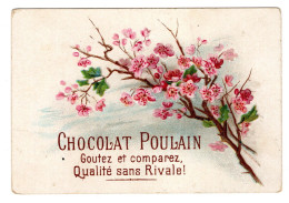 Chromo. Chocolat Poulain. Goutez Et Comparer. Qualité Sans Rivale.  Chromo “Fleurs Et Branches De Cerisiers” - Poulain