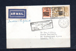 INDIA - 1933 - DELHI TO LONDON FLGHT COVER WITH FIRST FLIGHT CACHET - 1911-35 King George V