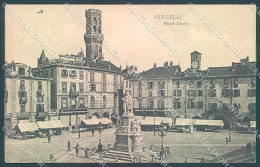 Vercelli Città Piazza Cavour Mercato Cartolina JK3866 - Vercelli