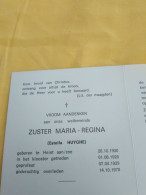 Doodsprentje Estella Huyghe / Heist Aan Zee 20/10/1900 - 14/10/1978 ( Zuster Maria Regina ) - Godsdienst & Esoterisme