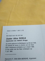 Doodsprentje Zuster Alice Roels / Maldegem 26/5/1918 - 7/7/1984 ( Zwartzuster Van Bethel ) - Godsdienst & Esoterisme