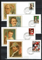 FDC Zijde/soie 1708/1711 - Deurle - Cultuur - Jamar, Bergmann, James Ensor, Vieuxtemps - 1971-1980