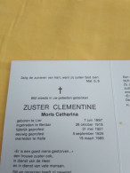 Doodsprentje Moris Catharina / Lier 7/6/1897 Halle 19/3/1985 ( Zuster Clementine ) - Godsdienst & Esoterisme