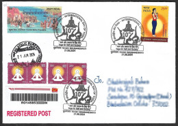 India 2024 International Yoga Day,Health,Physical,Mental,Spiritual,Kumbh Mela,Prayagraj Registered Cover(*) Inde Indien - Storia Postale