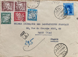 !!! EGYPT, LETTRE DU CAIRE DE 1939 POUR PARIS.  AFF TAXES DE FRANCE QUADRICOLORE - Cartas & Documentos