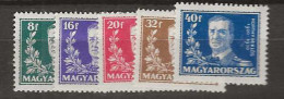 1930 MH Hungary Mi 458-62 - Nuevos