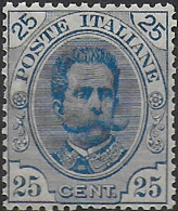 1893 Italia Umberto I 25c. Azzurro Bc MNH Sassone N. 62 - Altri & Non Classificati