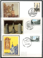 FDC Zijde/soie 1734/1736 - Stempel Aarschot, Gemmenich, Nassogne - 1971-1980