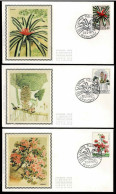 FDC Zijde/soie 1749/1751 - Gent - Flora, Gentse Floraliën, Flowers - 1971-1980