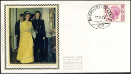 FDC Zijde/soie 1754 - Stempel Bruxelles - Brussel 17-3-75 - 1971-1980