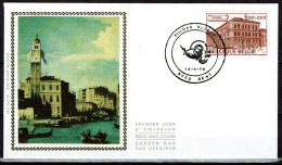 FDC Zijde/soie 1759 - Gent - Palais Pesaro, Venetië, Venise - 1971-1980