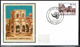 FDC Zijde/soie 1760 - Gent - Sint-Baafsabdij, Abbaye Saint-Bavon, Gent Gand - 1971-1980